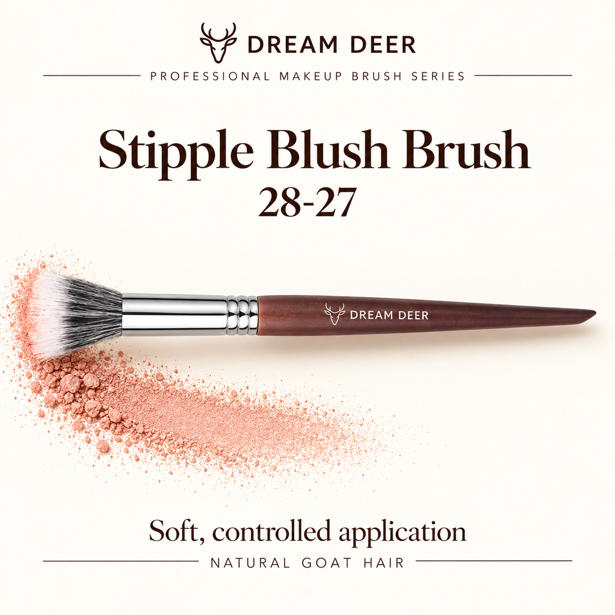 Dream Deer Stipple Blush Brush — Professional Series 28-27 — application