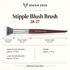 Dream Deer Stipple Blush Brush — Professional Series 28-27 — measurements