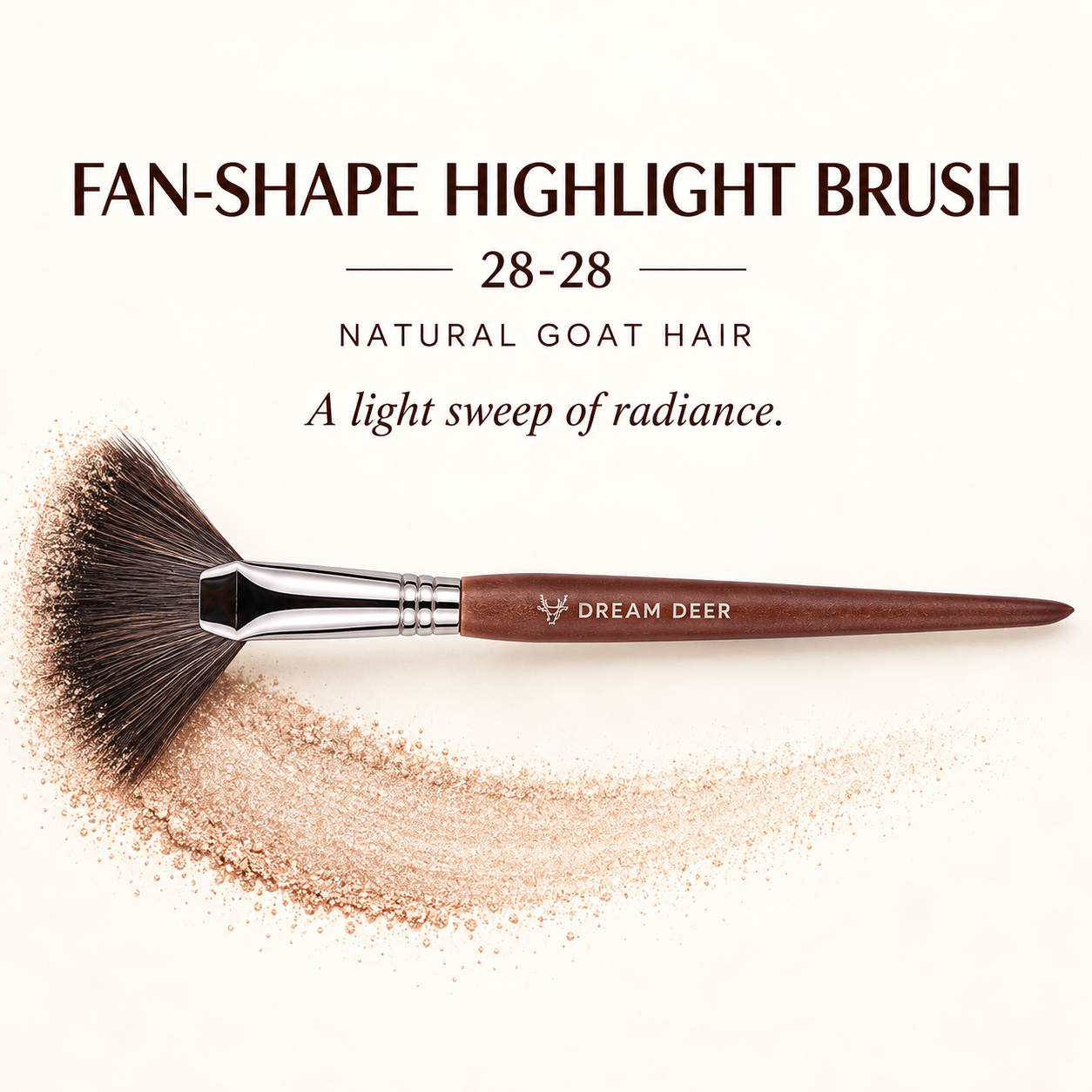 Dream Deer Fan-Shape Highlight Brush — Professional Series 28-28 — application