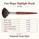 Dream Deer Fan-Shape Highlight Brush — Professional Series 28-28 — measurements