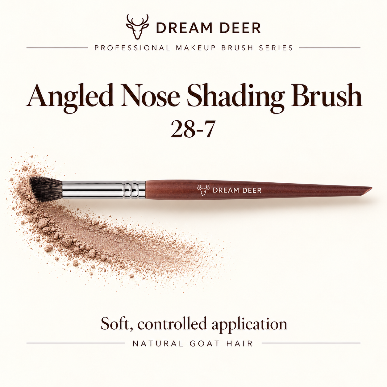 Dream Deer Angled Nose Shading Brush — Professional Series 28-7 — application