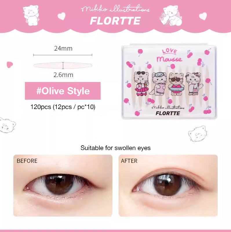 FLORTTE X Mikko Invisible Natural Double Eyelid Tape 花洛莉亚 X Mikko 联名款隐形自然双眼皮贴