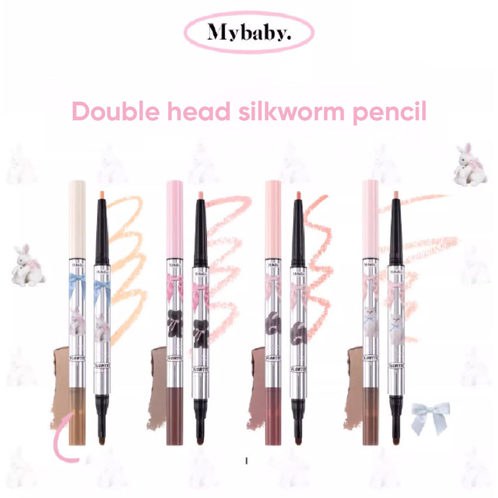 FLORTTE Princess Double-Headed Silkworm Eyeshadow Pen 花洛莉亚怦怦公主双头卧蚕笔 阴影笔眼线笔下至高光