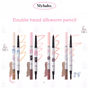 FLORTTE Princess Double-Headed Silkworm Eyeshadow Pen 花洛莉亚怦怦公主双头卧蚕笔 阴影笔眼线笔下至高光