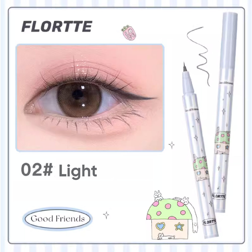 FLORTTE Good Fat Friend Club Slim Liquid Eyeliner 花洛莉亚好胖友俱乐部万向眼线液笔 多用旋转笔头