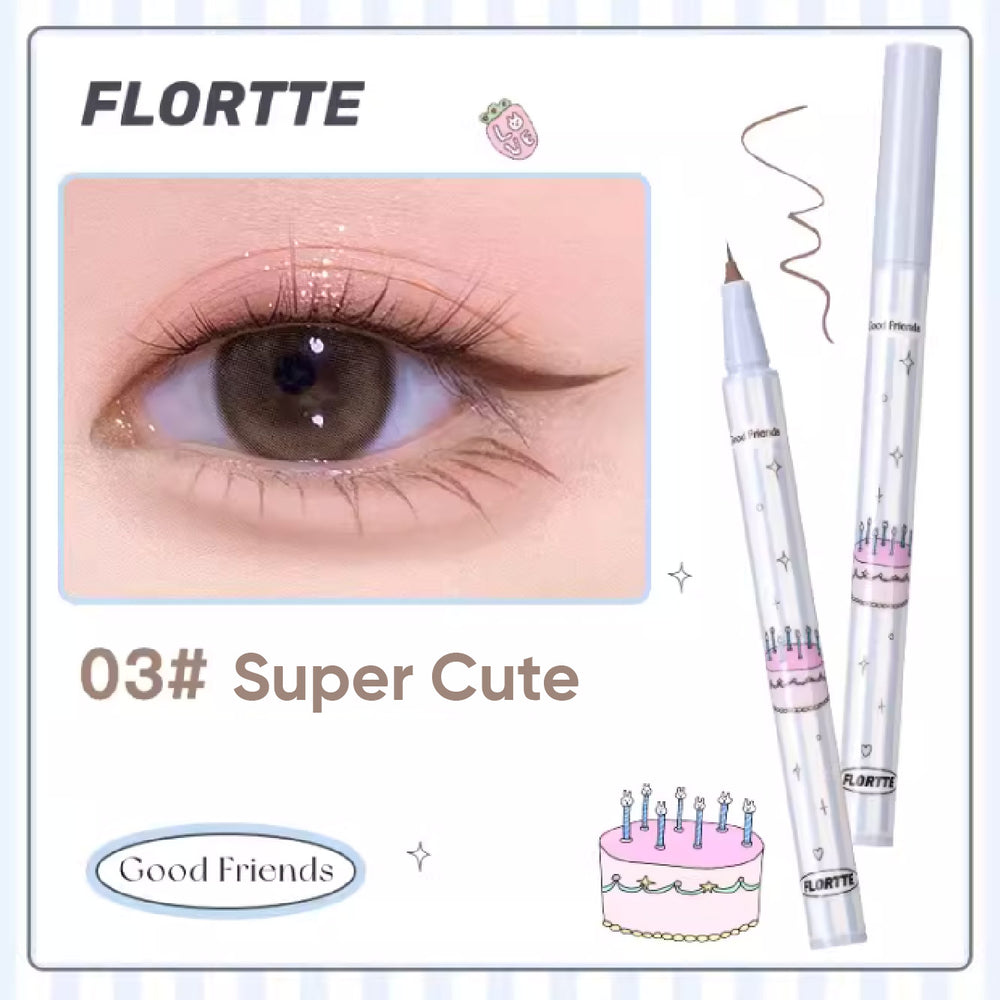 FLORTTE Good Fat Friend Club Slim Liquid Eyeliner 花洛莉亚好胖友俱乐部万向眼线液笔 多用旋转笔头