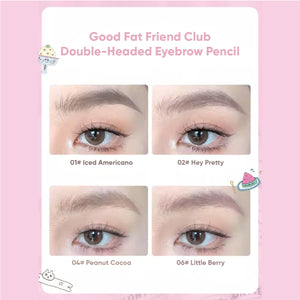 FLORTTE Good Fat Friend Club Double-Headed Eyebrow Pencil 花洛莉亚好胖友双头染眉膏刀峰眉笔