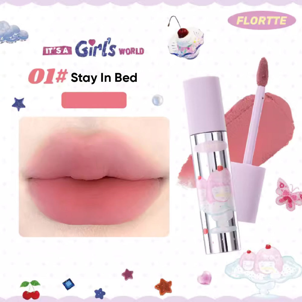 FLORTTE Wackky Girls Dorm Lip Cream Matte Lipstick 花洛莉亚女生宿舍系列奶糕唇霜 雾面哑光口红唇泥