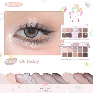 FLORTTE Wackky Girls Dorm 10 Colour Eyeshadow Palette 花洛莉亚女生宿舍系列十色眼影盘 新手日常珠光哑光