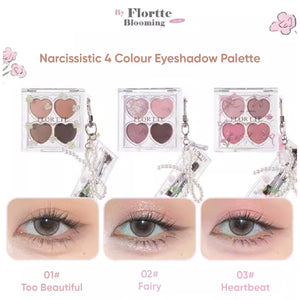 FLORTTE Narcissistic 4 Colour Eyeshadow Palette 花洛莉亚自恋系列四色眼影盘 卧蚕下至眼线多用盘