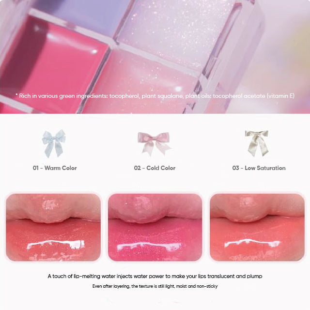 FLORTTE Princess 10 Color Lip Glaze Palette Lipstick 花洛莉亚怦怦公主十色调色唇冻盘口红唇釉