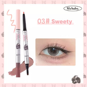 FLORTTE Princess Double-Headed Silkworm Eyeshadow Pen 花洛莉亚怦怦公主双头卧蚕笔 阴影笔眼线笔下至高光