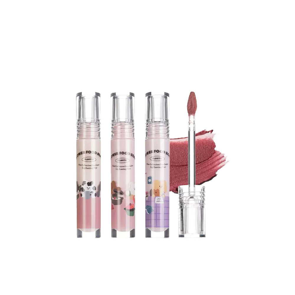 FLORTTE Flower Food Bear Series Lip Mud Lipstick Flortte 拜托啦花菜熊系列奶糕唇霜