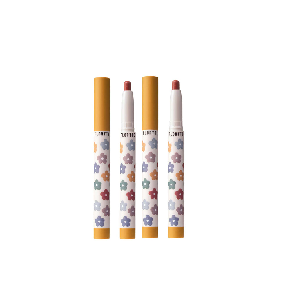 FLORTTE Lucky Flower Lipstick Pencil Velvet Matte Lipstick Flortte 花洛莉亚幸运花花唇膏笔 丝绒哑光唇膏口红