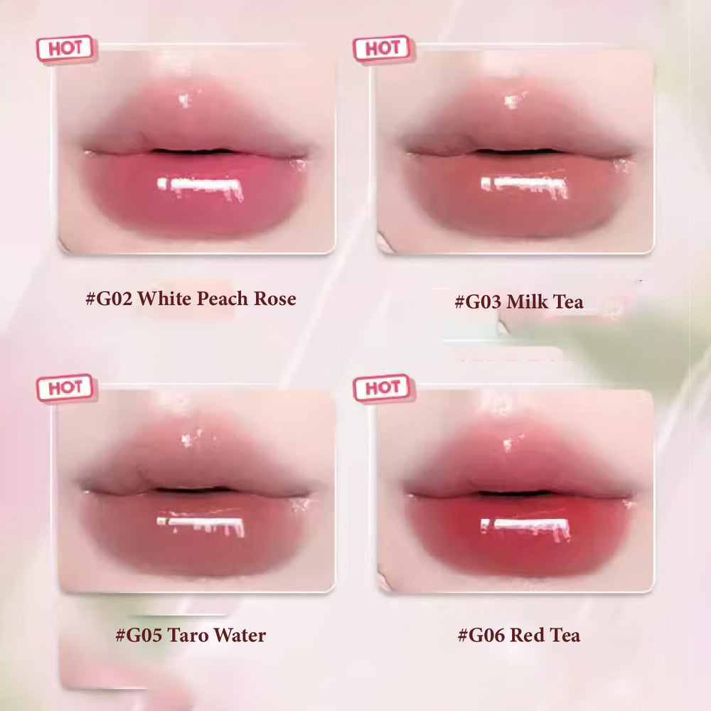 GOGO TALES Pink Glass Essence Lip Gloss Mirror Lipstick Gogotales 戈戈舞大冰桶粉琉璃精华唇蜜 唇部精华唇釉镜面