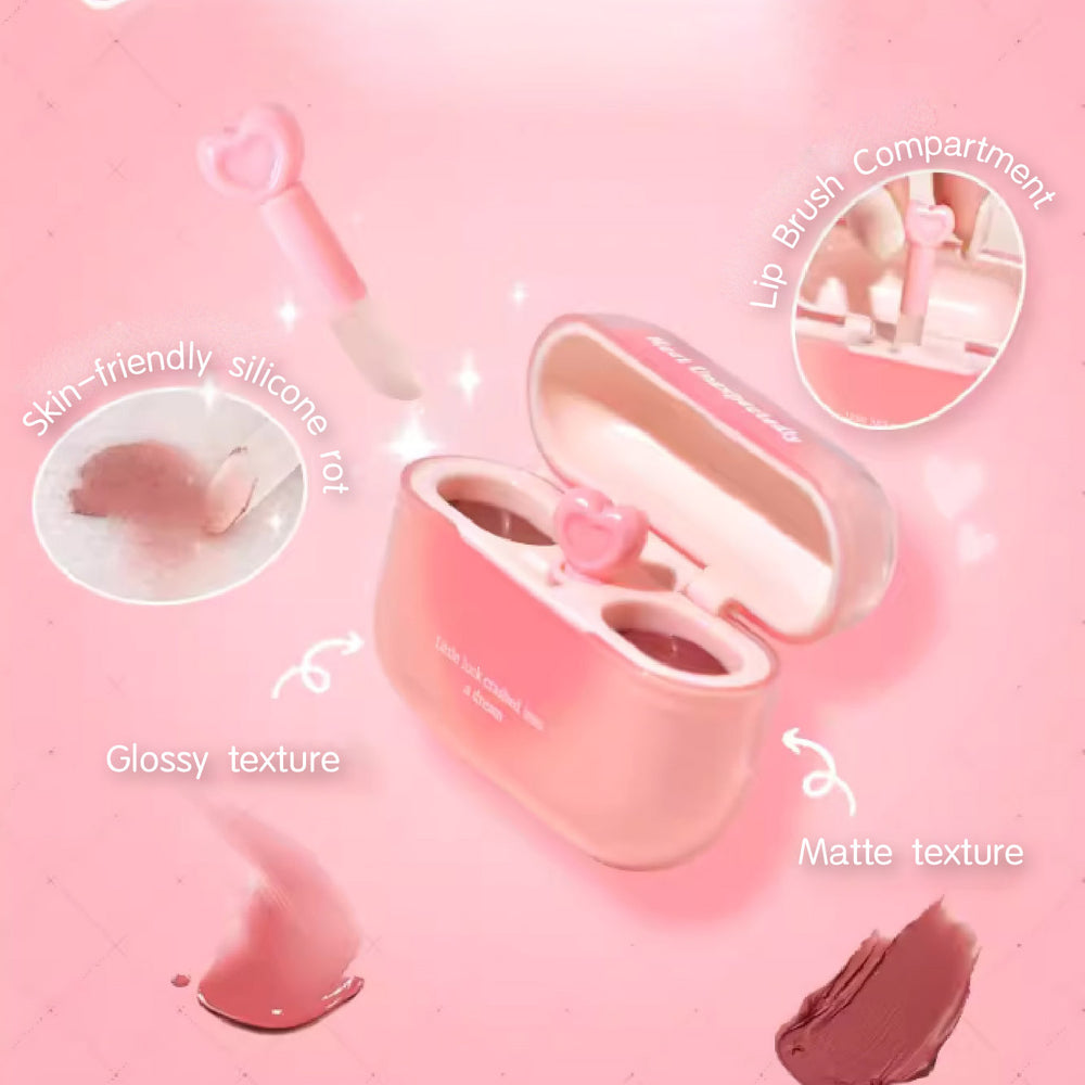 GOGO TALES Cloudy Double Lip Cream Mirror Lip Glaze Gogotales 戈戈舞云感双拼唇霜 镜面水光唇釉