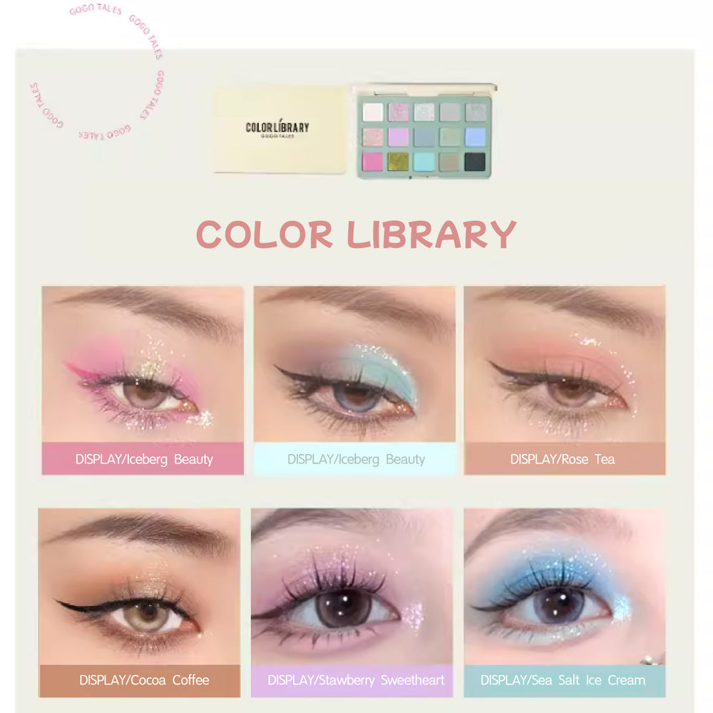 GOGO TALES Play Square 15 Colors Eyeshadow Palette Gogotales 戈戈舞玩色方格15色眼影盘 大地色哑光盘闪片