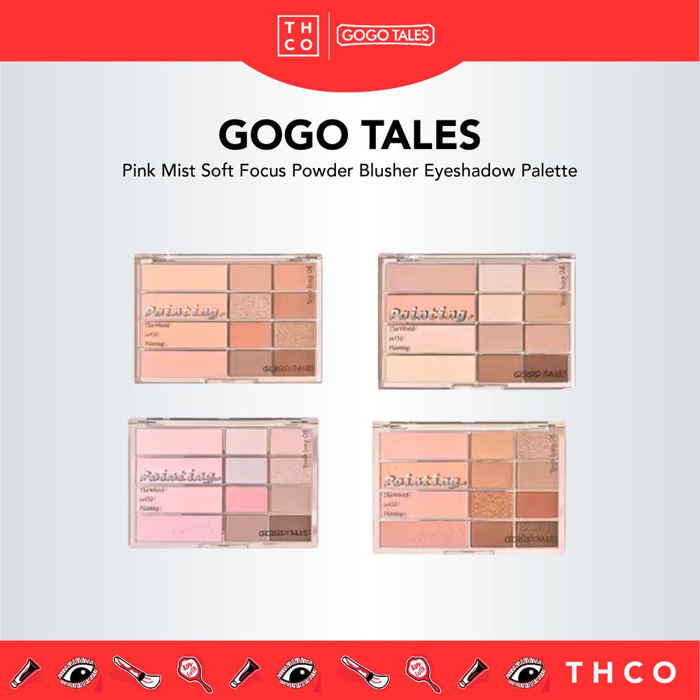 GOGO TALES Pink Mist Soft Focus Powder Blusher Eyeshadow Palette Gogotales 戈戈舞粉雾柔焦腮红眼影盘 眼影腮红二合一体盘