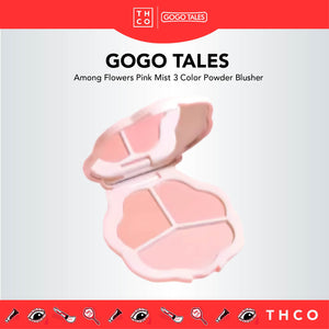 GOGO TALES Among Flowers Pink Mist 3 Color Powder Blusher Gogotales 戈戈舞三色腮红盘膨胀收缩色 哑光腮红