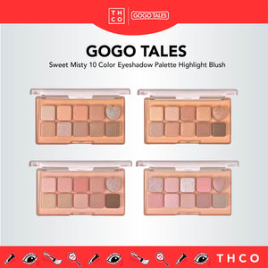 GOGO TALES Sweet Misty 10 Color Eyeshadow Palette Highlight Blush Gogotales 戈戈舞甜心朦雾十色眼影盘 腮红高光一体盘