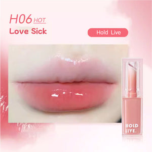 HOLD LIVE Moisturizing Sweet Jelly Lipstick Mirror Lip Gloss Holdlive 透润沁甜唇膏 果冻口红冻水光镜面唇釉 固体唇蜜滋润