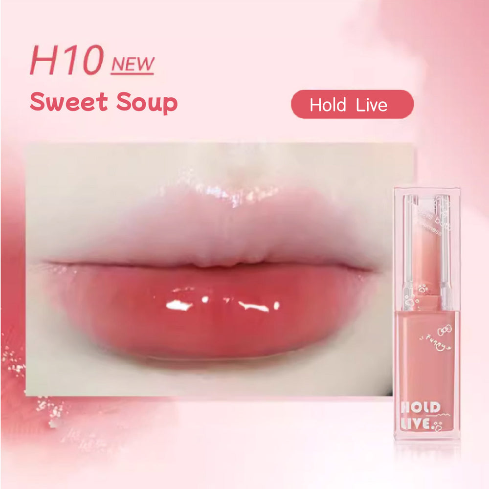 HOLD LIVE Moisturizing Sweet Jelly Lipstick Mirror Lip Gloss Holdlive 透润沁甜唇膏 果冻口红冻水光镜面唇釉 固体唇蜜滋润