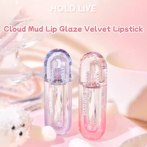 HOLD LIVE Cloud Mud Lip Glaze Velvet Lipstick Holdlive 云泥色感唇釉 丝绒蓝管轻裸水雾唇釉