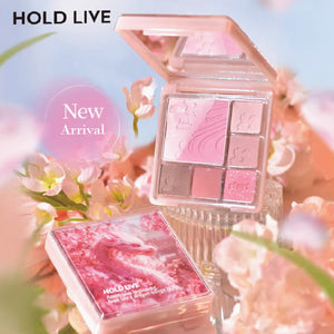 HOLD LIVE Pink Mist Dream Eyeshadow Holdlive 粉雾梦境腮红眼影盘 多色一体综合盘大地色粉色眼影