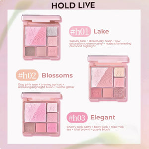 HOLD LIVE Pink Mist Dream Eyeshadow Holdlive 粉雾梦境腮红眼影盘 多色一体综合盘大地色粉色眼影