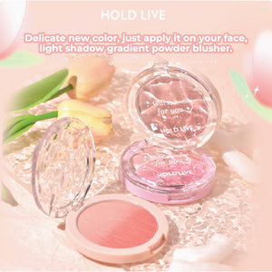 HOLD LIVE Light Shadow Gradient Blush Powder Blusher Holdlive 光影渐变腮红盘 三色提亮膨胀色