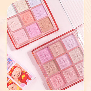 Jill Leen GG BOND 9 Color Blush Palette Jillleen 猪猪侠九色腮红盘缤纷柔雾腮红 膨胀氛围收缩色