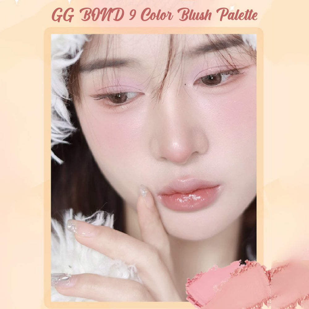 Jill Leen GG BOND 9 Color Blush Palette Jillleen 猪猪侠九色腮红盘缤纷柔雾腮红 膨胀氛围收缩色