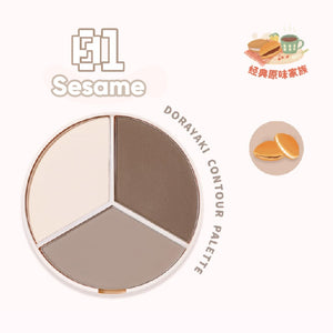 LEEMEMBER Dorayaki Three Colour Contour Palette Li Meng 荔萌铜锣烧修容盘 膏状哑光高光三色修容一体盘