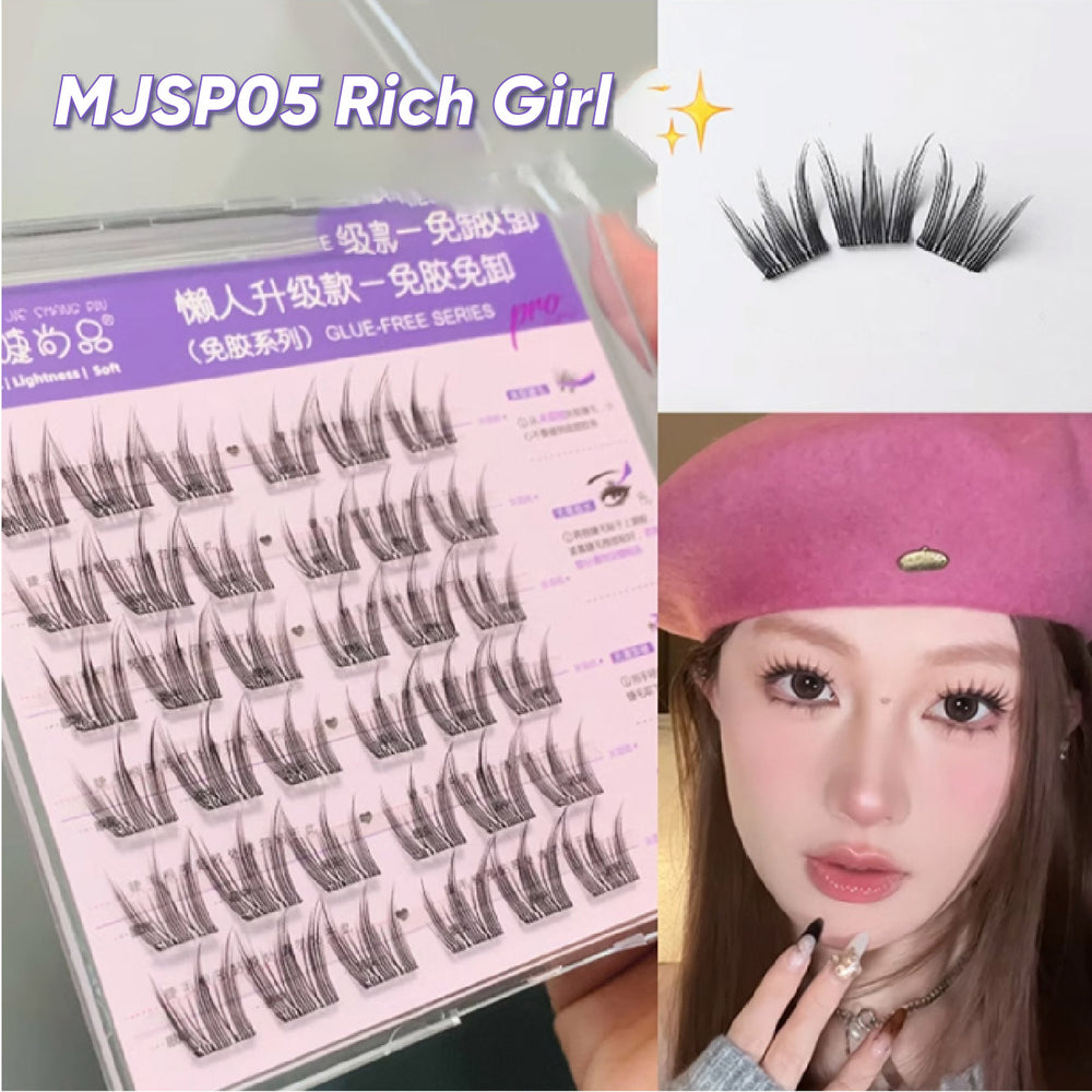 MJSP Glue Free False Eyelashes Fake Eyelash Meng Jie Shang Pin 萌睫尚品免胶自粘假睫毛 鱼尾太阳花 上下睫毛