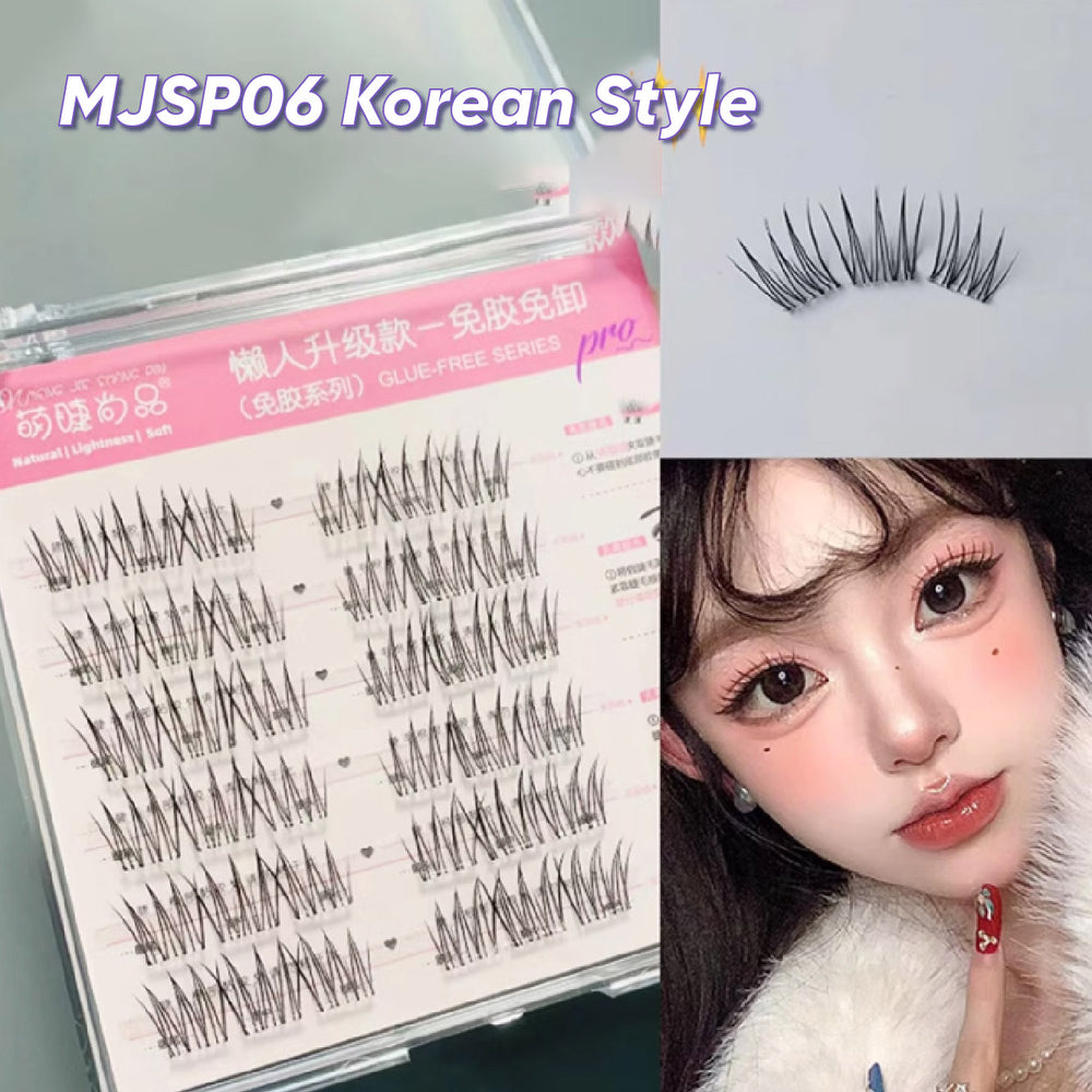 MJSP Glue Free False Eyelashes Fake Eyelash Meng Jie Shang Pin 萌睫尚品免胶自粘假睫毛 鱼尾太阳花 上下睫毛