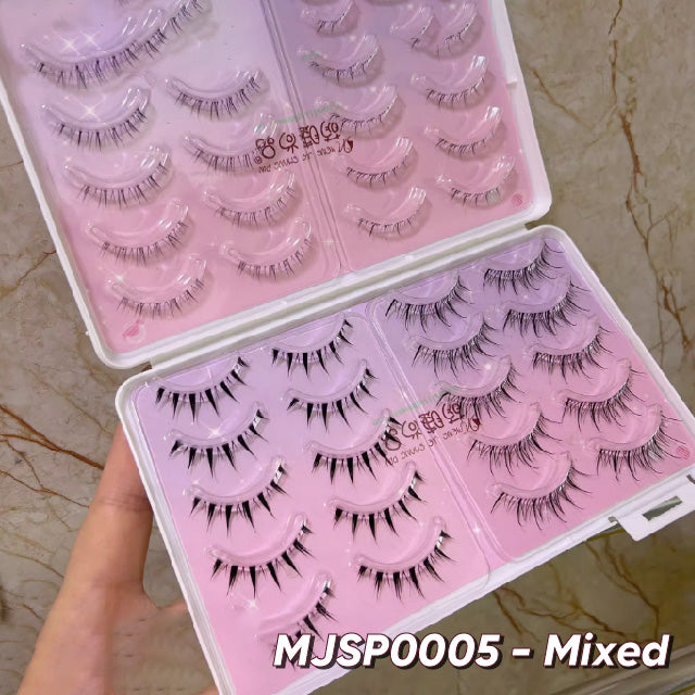 MJSP 40 Large Capacity Mixed One Piece False Eyelashes Book Meng Jie Shang Pin 萌睫尚品40条一片式大容量混合睫毛书 假睫毛超大混装