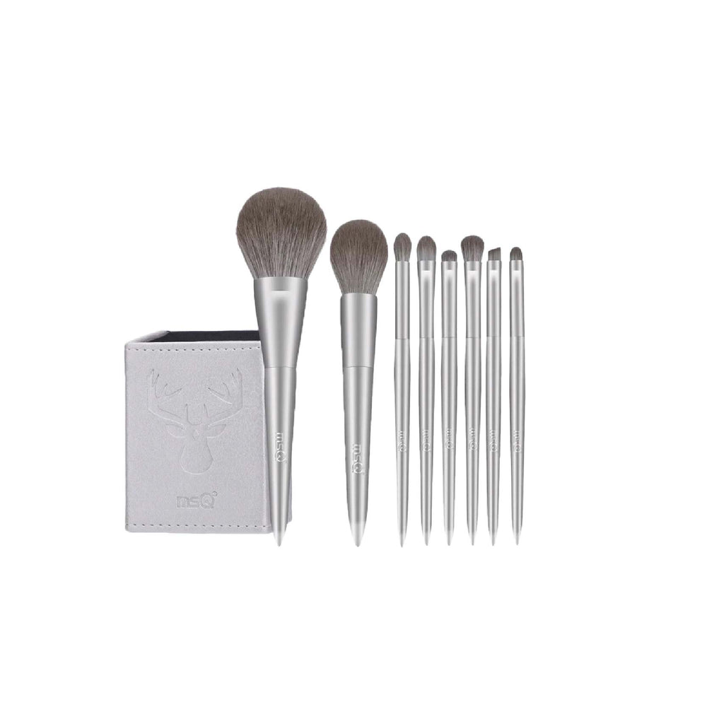 MSQ Silver Snow 8pcs Makeup Brushes Set 魅丝蔻 8支银雪化妆刷套装全套