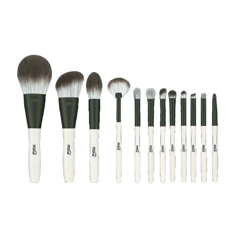 MSQ Green Glass Makeup Brush Set 魅丝蔻12支颜九绿琉璃化妆刷套装全套 (12 Pcs)