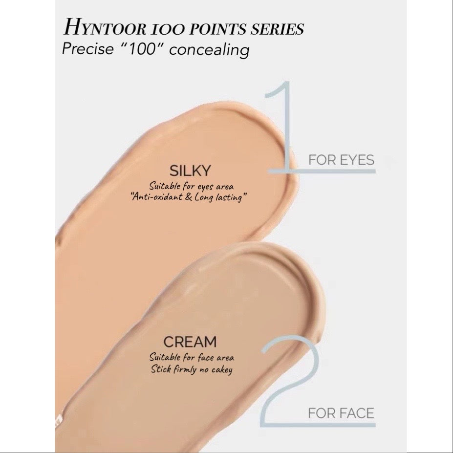 HYNTOOR 100 Points Concealer/ Under Eye Setting Powder/ Highlighter