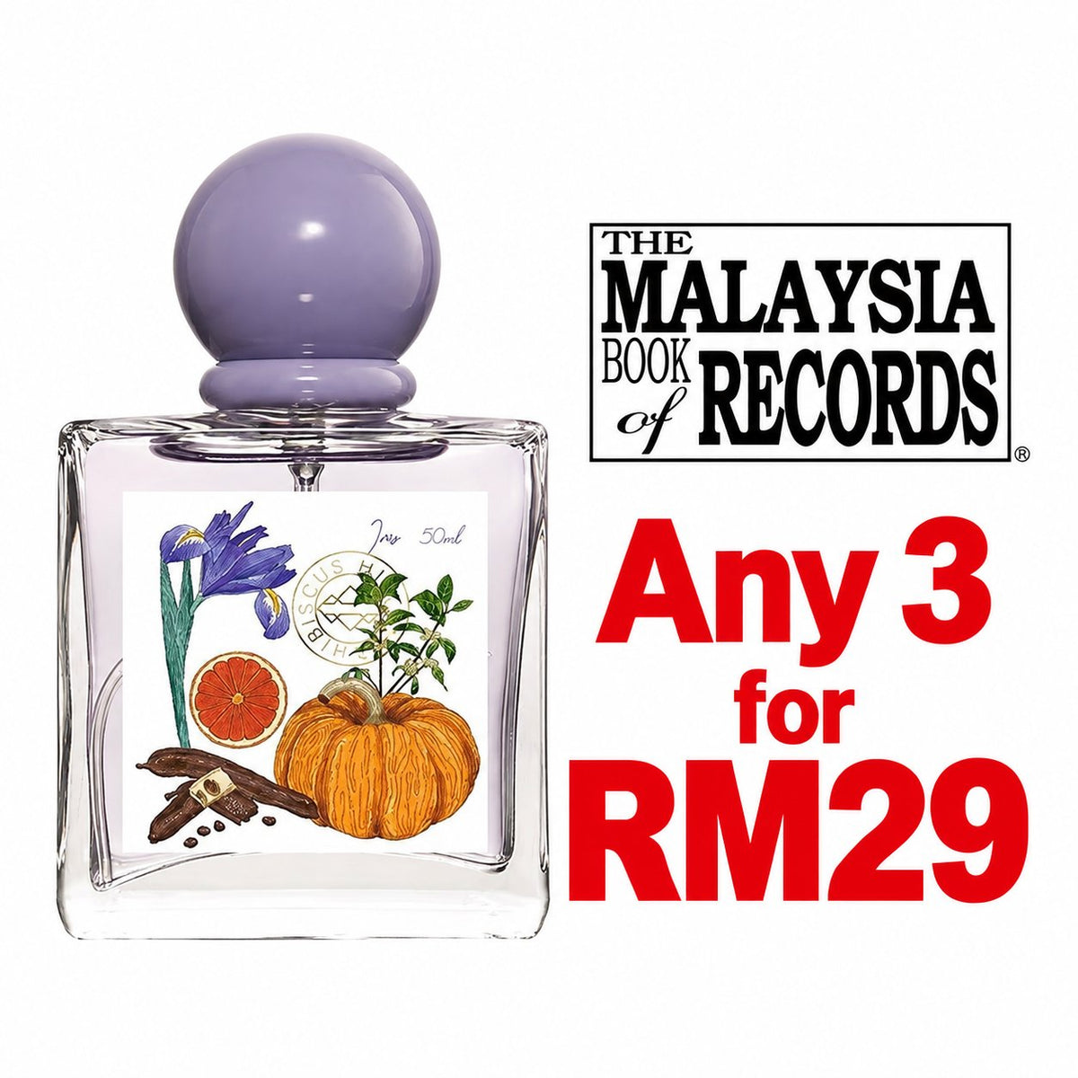 SHIMANG Iris Hibiscus High-End Melon Niche Perfume (50ML) — Any 3 for RM29