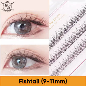 DREAM DEER Single Cluster Segmented Natural False Eyelashes Fake Eyelash 梦鹿单簇分段式假睫毛 单根自然鱼尾小恶魔  懒人三部曲