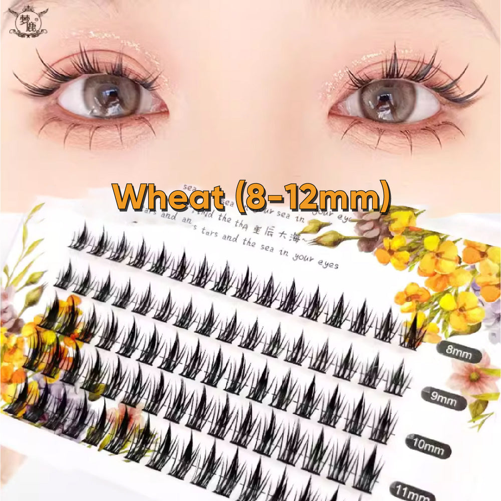 DREAM DEER Single Cluster Segmented Natural False Eyelashes Fake Eyelash 梦鹿单簇分段式假睫毛 单根自然鱼尾小恶魔  懒人三部曲