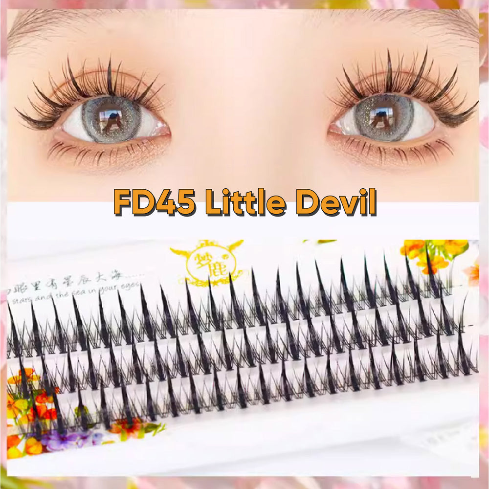 DREAM DEER Single Cluster Segmented Natural False Eyelashes Fake Eyelash 梦鹿单簇分段式假睫毛 单根自然鱼尾小恶魔  懒人三部曲