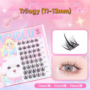 DREAM DEER Single Cluster Segmented Natural False Eyelashes Fake Eyelash 梦鹿单簇分段式假睫毛 单根自然鱼尾小恶魔  懒人三部曲