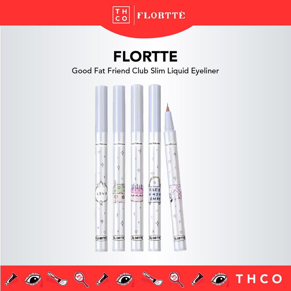 FLORTTE Good Fat Friend Club Slim Liquid Eyeliner 花洛莉亚好胖友俱乐部万向眼线液笔 多用旋转笔头