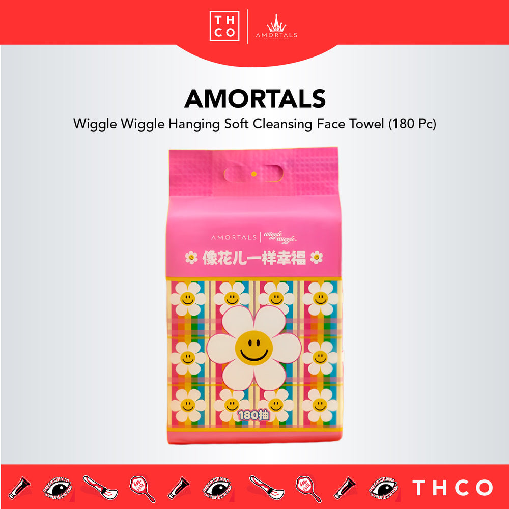 AMORTALS x Wiggle Hanging Soft Cleansing Face Towel (180 Pc) 尔木萄Wiggle联名洗脸巾悬挂式加大加厚（180抽）