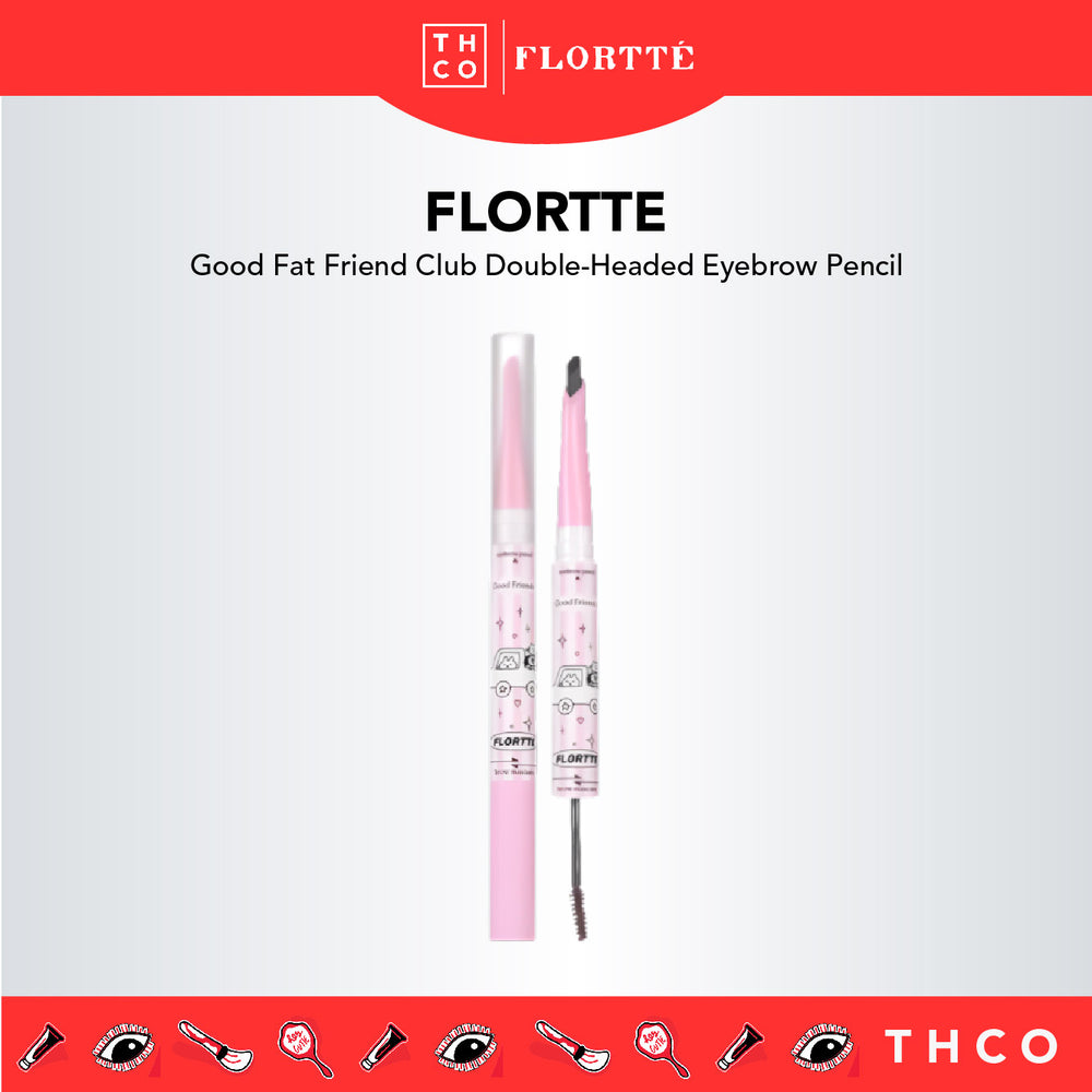 FLORTTE Good Fat Friend Club Double-Headed Eyebrow Pencil 花洛莉亚好胖友双头染眉膏刀峰眉笔