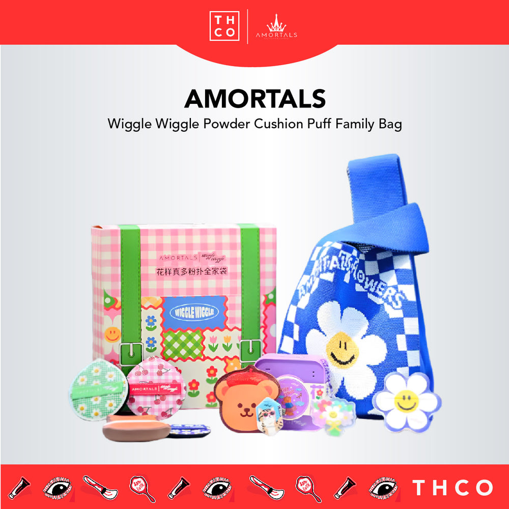 AMORTALS x Wiggle Powder Cushion Puff Family Bag 尔木萄Wiggle联名花样真多粉扑全家袋气垫