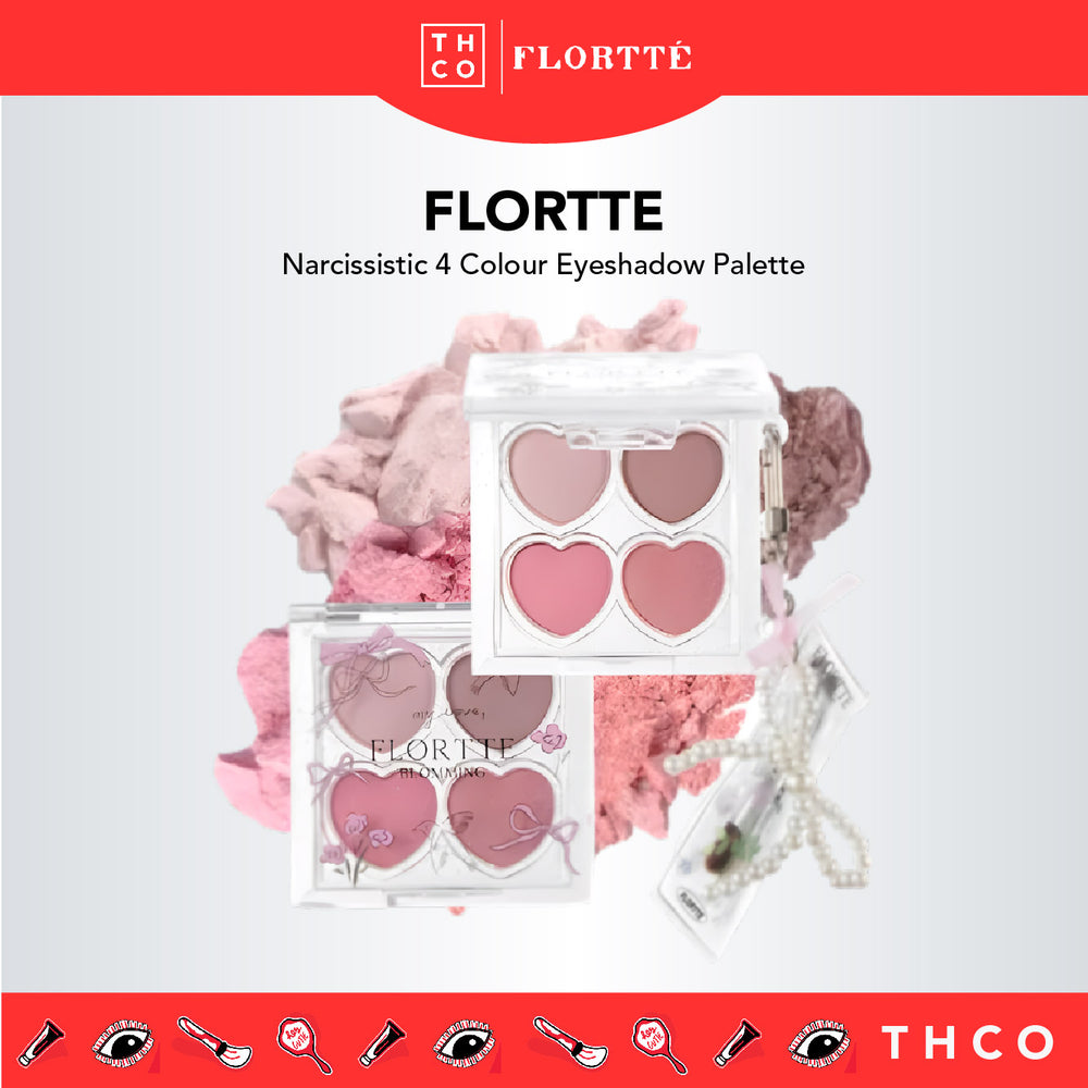 FLORTTE Narcissistic 4 Colour Eyeshadow Palette 花洛莉亚自恋系列四色眼影盘 卧蚕下至眼线多用盘