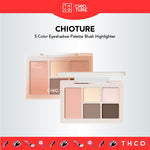 CHIOTURE 5 Color Eyeshadow Palette Blush Highlighter Chio ture 稚优泉五色眼影腮红盘 大地色珠光哑光日常淡妆